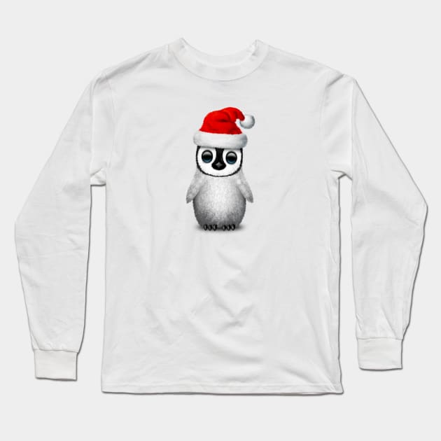 Baby Penguin Wearing a Santa Hat Long Sleeve T-Shirt by jeffbartels